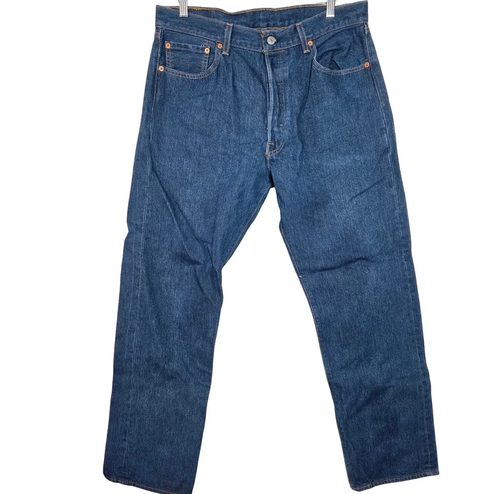 Levis‎ 501 button fly medium wash mens jeans size 36x34